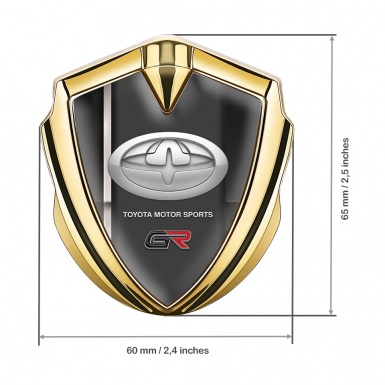 Toyota GR Fender Emblem Badge Gold Dark Template White Sport Stripe