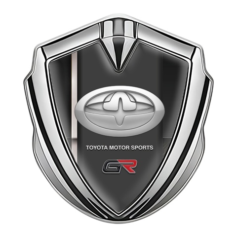 Toyota GR Fender Emblem Badge Silver Dark Template White Sport Stripe