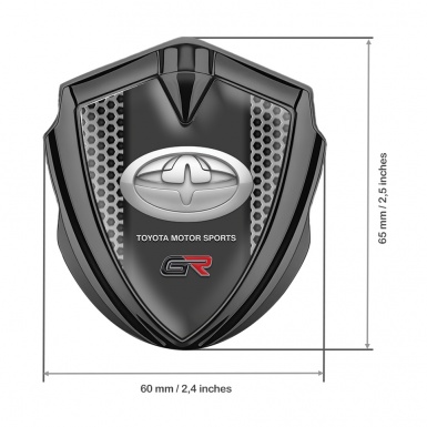 Toyota GR Emblem Self Adhesive Graphite Grey Hexagon Oval Logo Edition