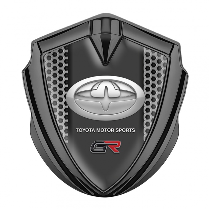 Toyota GR Emblem Self Adhesive Graphite Grey Hexagon Oval Logo Edition