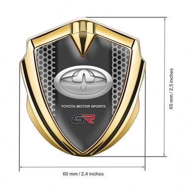 Toyota GR Emblem Self Adhesive Gold Grey Hexagon Oval Logo Edition