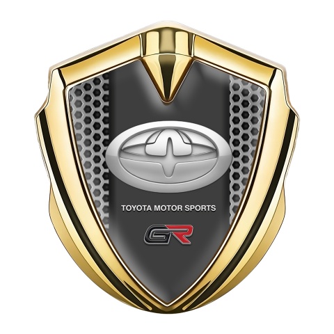 Toyota GR Emblem Self Adhesive Gold Grey Hexagon Oval Logo Edition