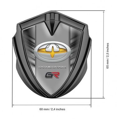 Toyota Metal Emblem Self Adhesive Graphite Side Strokes Yellow Tuning Logo