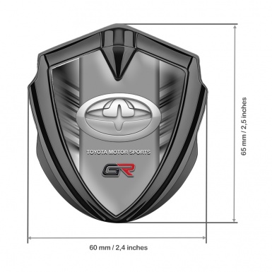Toyota Metal 3D Domed Emblem Graphite Side Frame Yellow Racing Logo