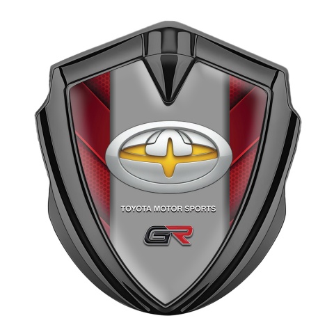 Toyota Bodyside Badge Self Adhesive Graphite Red Fragments Yellow Logo