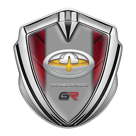 Toyota Bodyside Badge Self Adhesive Silver Red Fragments Yellow Logo