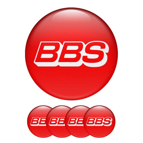BBS Silicone Stickers Center Hub Red Classic Background