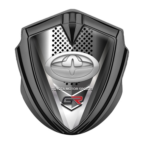 Toyota GR Emblem Fender Badge Graphite Front Grille Oval Grey Logo