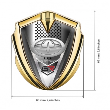 Toyota GR Emblem Fender Badge Gold Front Grille Oval Grey Logo
