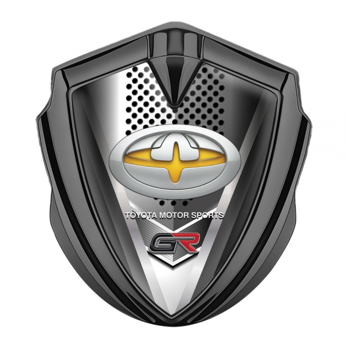 Toyota GR Fender Emblem Badge Graphite Oval Yellow Tuning Logo
