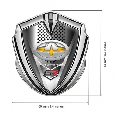 Toyota GR Fender Emblem Badge Silver Oval Yellow Tuning Logo