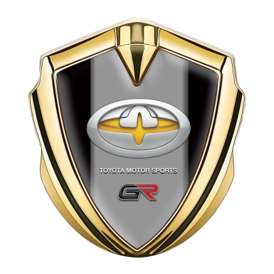 Toyota GR Emblem Trunk Badge Gold Black Base Yellow Tuning Design
