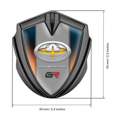 Toyota GR Emblem Self Adhesive Graphite Color Gradient Yellow Motif