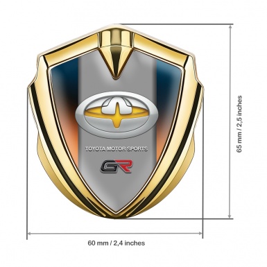 Toyota GR Emblem Self Adhesive Gold Color Gradient Yellow Motif