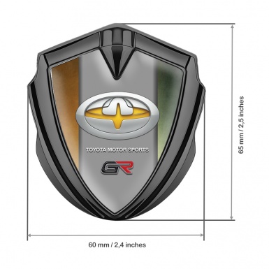 Toyota GR Bodyside Emblem Badge Graphite Copper Gradient Tuning Logo