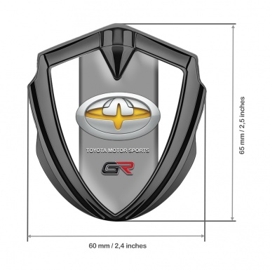 Toyota GR Emblem Car Badge Graphite White Frame Oval Tuning Edition