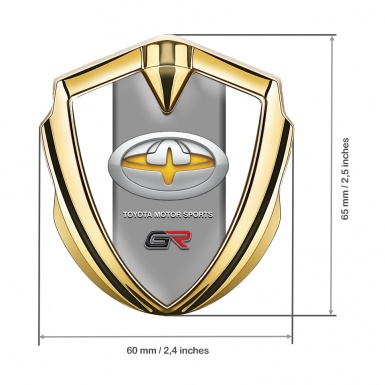 Toyota GR Emblem Car Badge Gold White Frame Oval Tuning Edition