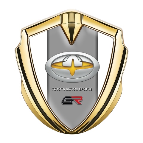Toyota GR Emblem Car Badge Gold White Frame Oval Tuning Edition