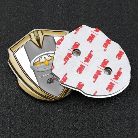 Toyota GR Emblem Car Badge Gold White Frame Oval Tuning Edition