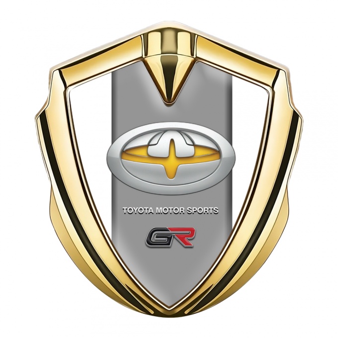 Toyota GR Emblem Car Badge Gold White Frame Oval Tuning Edition