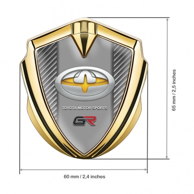Toyota Metal Emblem Self Adhesive Gold Light Carbon Frame Tuning Logo
