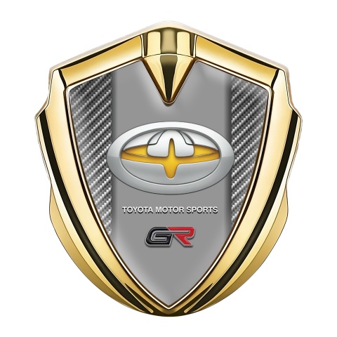 Toyota Metal Emblem Self Adhesive Gold Light Carbon Frame Tuning Logo