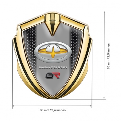 Toyota Metal 3D Domed Emblem Gold Ruptured Steel Yellow Tuning Logo