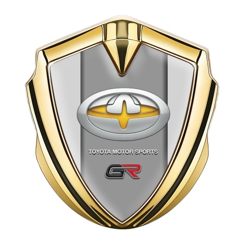 Toyota Bodyside Badge Self Adhesive Gold Moon Grey Base Racing Logo