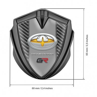 Toyota GR Emblem Badge Self Adhesive Graphite Dark Carbon Yellow Fragment