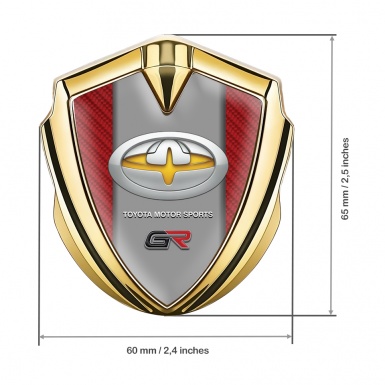 Toyota GR Emblem Self Adhesive Gold Red Carbon Oval Logo Variant