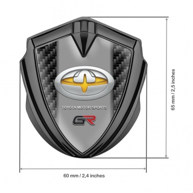 Toyota GR Bodyside Emblem Badge Graphite Black Carbon Base Tuning Logo