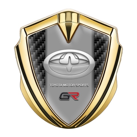 Toyota GR Trunk Emblem Badge Gold Red Carbon Greyscale Logo Design