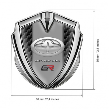 Toyota GR Trunk Emblem Badge Silver Red Carbon Greyscale Logo Design