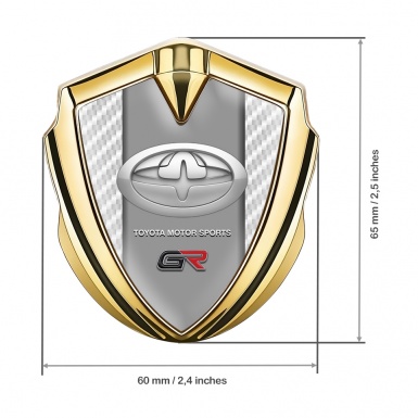 Toyota GR Bodyside Domed Emblem Gold White Carbon Greyscale Motif