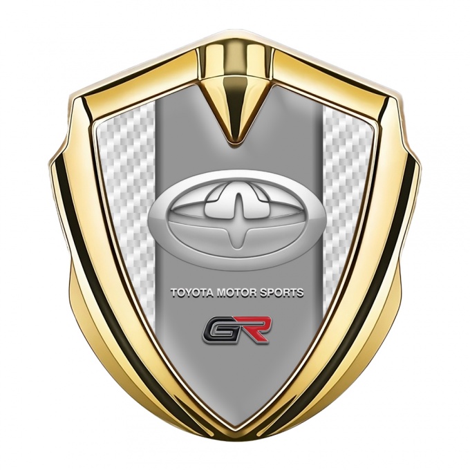 Toyota GR Bodyside Domed Emblem Gold White Carbon Greyscale Motif