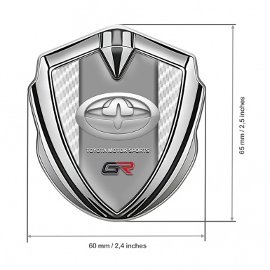 Toyota GR Bodyside Domed Emblem Silver White Carbon Greyscale Motif