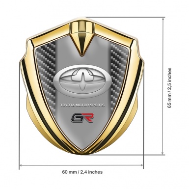 Toyota Bodyside Emblem Self Adhesive Gold Dark Carbon Grey Motif