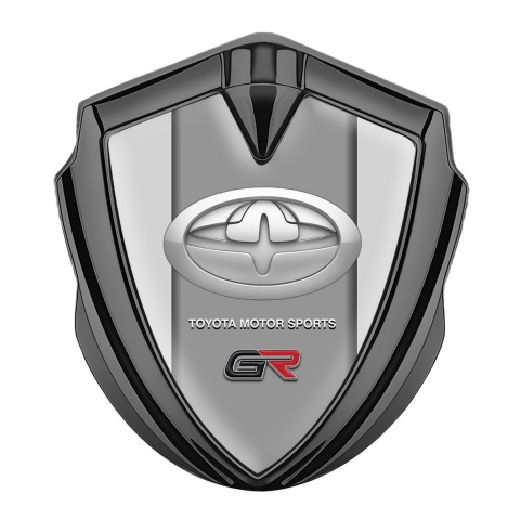 Toyota Metal Emblem Self Adhesive Graphite Moon Grey Modern Tuning Logo