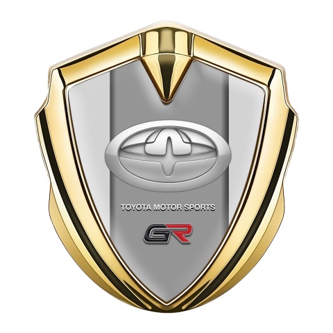 Toyota Metal Emblem Self Adhesive Gold Moon Grey Modern Tuning Logo