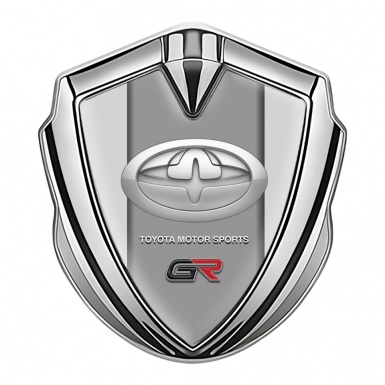 Toyota Metal Emblem Self Adhesive Silver Moon Grey Modern Tuning Logo