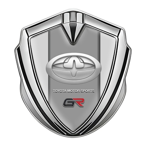 Toyota Metal Emblem Self Adhesive Silver Moon Grey Modern Tuning Logo