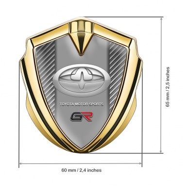 Toyota Bodyside Badge Self Adhesive Gold Light Carbon Round Design