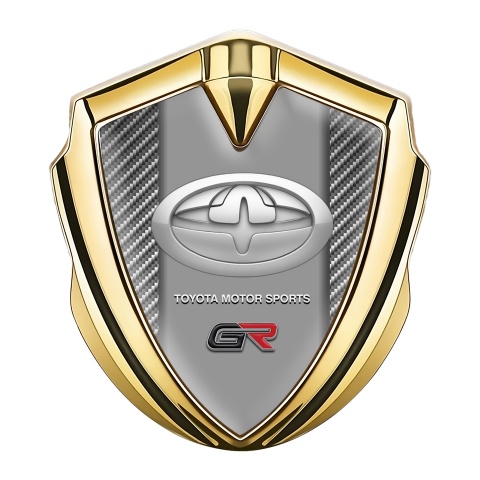 Toyota Bodyside Badge Self Adhesive Gold Light Carbon Round Design