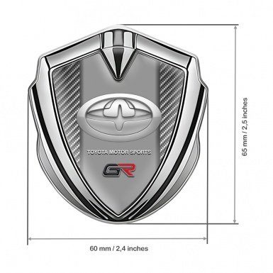 Toyota Bodyside Badge Self Adhesive Silver Light Carbon Round Design