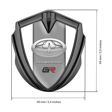 Toyota GR Emblem Fender Badge Graphite White Frame Racing Design