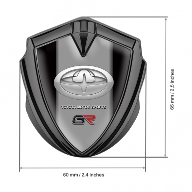 Toyota GR Fender Emblem Badge Graphite Black Noir Grey Racing Logo