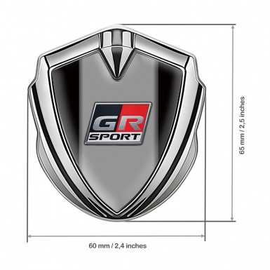 Toyota GR Emblem Trunk Badge Silver Black Base Red Sport Division