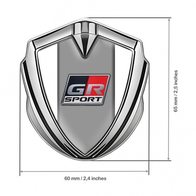 Toyota GR Emblem Self Adhesive Silver White Base Sport Edition
