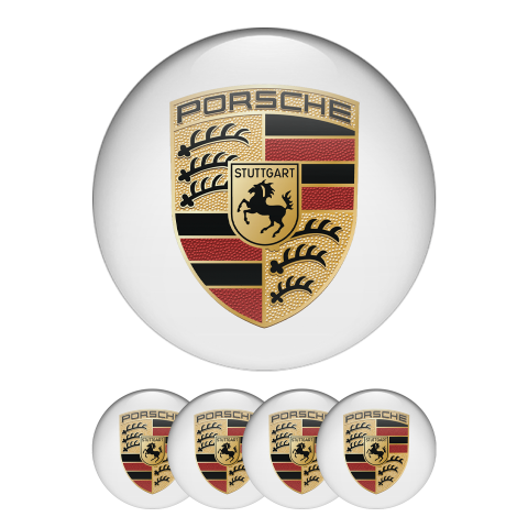Porsche Silicone Stickers Wheel Center Cap White