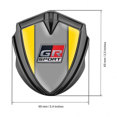 Toyota GR Trunk Emblem Badge Graphite Yellow Frame Grey Center Design